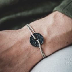 Le Sou Français bracelet - charcoal beige