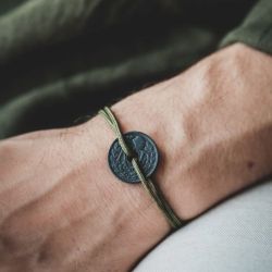 Le Sou Français bracelet - charcoal kaki