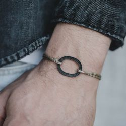 Le Sou Français bracelet - the Bastille charcoal beige