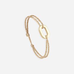 Small Flat link gold bracelet - Gold lurex