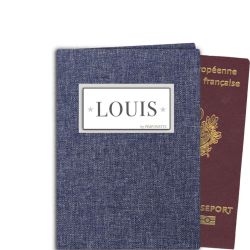 Woven Blue jean passport cover