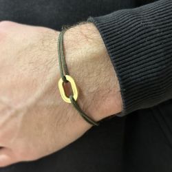 Small Flat link gold bracelet - Kaki