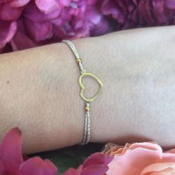 Elastic gold heart bracelet