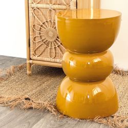 Titou ochre side table D30 H45cm