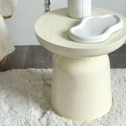 Titou beige side table D40 H43cm