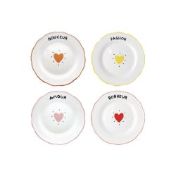 Set of 4 Heart Dessert Plates