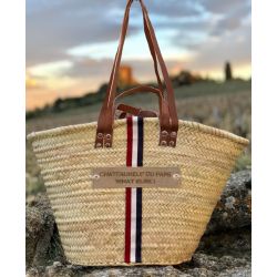 Straw basket customed "Chateauneuf du Pape"