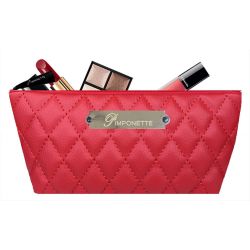 Red quilted Make-up bag