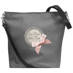 Custom Shoulder Bag - Glittering gray