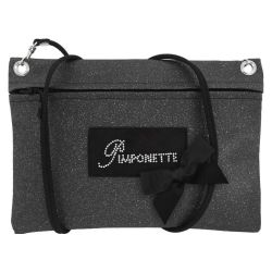 Glittering Black Custom Pouch Bag 