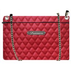 Red quilted Custom Pouch Bag 