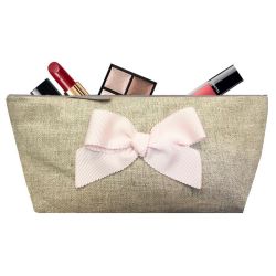 Shiny linen Make-up bag