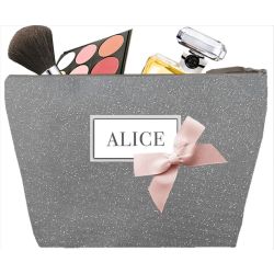 Glittering gray Woman Toilet bag