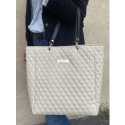 Personalized Tote Bag - Quilted Ecru