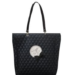 Custom tote bag - Black quilted