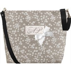 Custom Shoulder Bag - White flowers