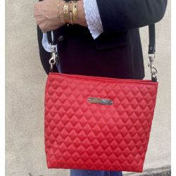 Custom Shoulder Bag - Red quilted