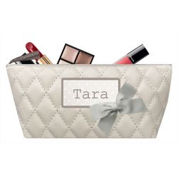 Ecru quilted Make-up bag