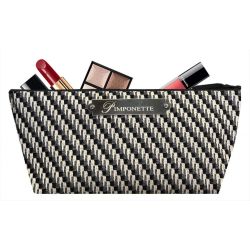 Poppy licorice linen silver Make-up bag