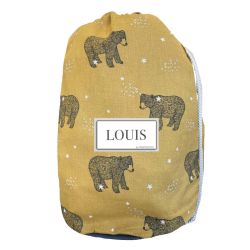 Baby personalized backpack - Mustard bear