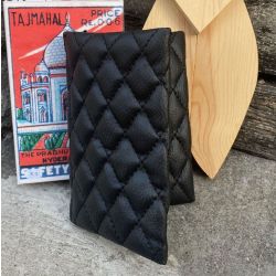 Coin purse flat Black quilted