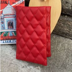 Coin purse flat Red quilted