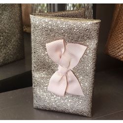 Flat purse Taupe spangle