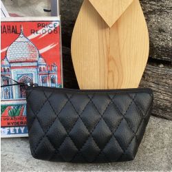 Black quilted wallet