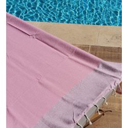 Fouta - Pink and Silver Beach Towel