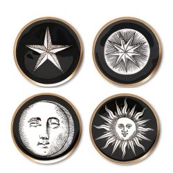 Boncoeurs Astrology enamel coasters x4