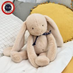 Beige Rabbit plush toy Made in France 37cm