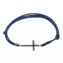 Cord blue Bracelet - Hammered Bass Rope