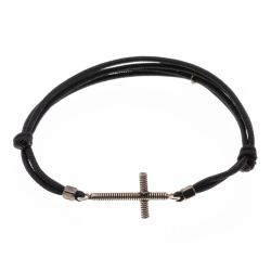 Cross bass rope bracelet - Noir