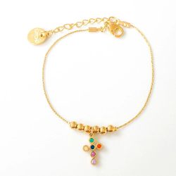 Multicolored cross bracelet