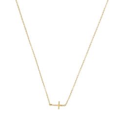 Necklace little cross - yellow gold plated