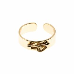 You and Me tube ring in adjustable guitar string - gold plated