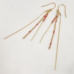 Anna red stainless steel earring