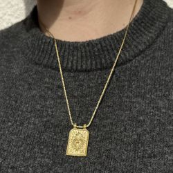 Gold scapular necklace