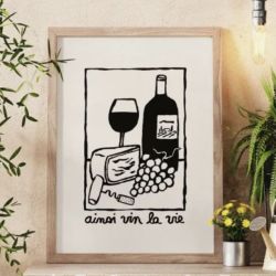 Illustrated poster "Thus wine life"