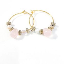 Hoop earring drop pink