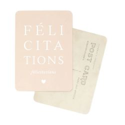 Postcard "Félicitations" Pink