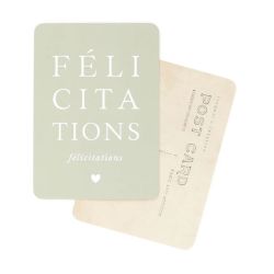 Postcard "Félicitations" Green