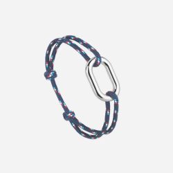 Link bracelet - navy red and white