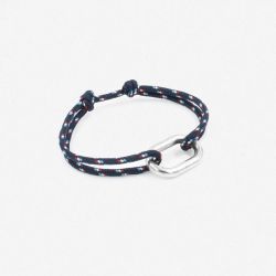 Link bracelet - navy red and white