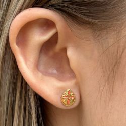 Drop chip -  glitter coral enamel