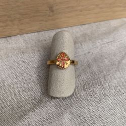 Goutte ring - coral glitter