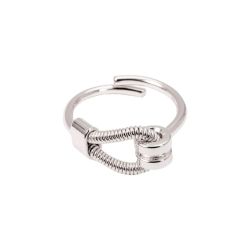 bass string ring - silver plated 