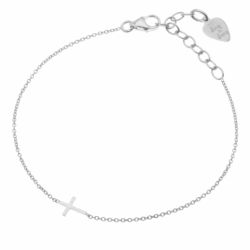 small silver cross bracelet