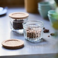 Set of 2 dry storage verrines with cork lid