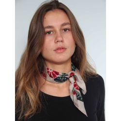 Silk scarf - grey beige Tahiti